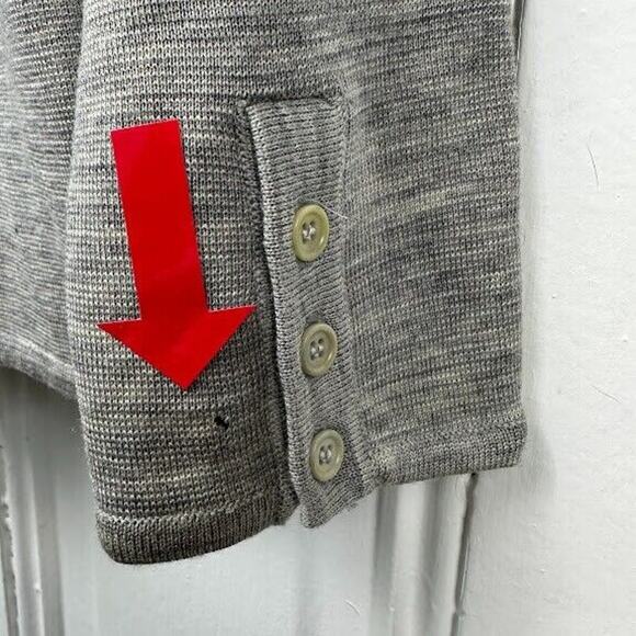 BCBG Maxazria Sweater Womens Medium Gray Wool Merino Open Front Cardigan - Picture 6 of 8